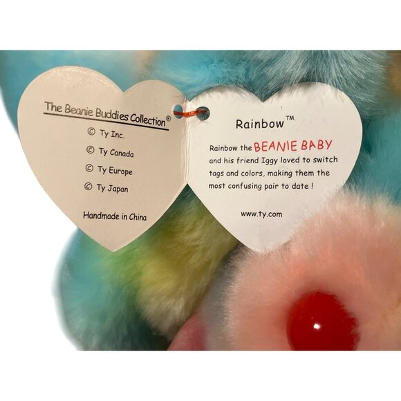 Ty Rainbow Beanie Buddy Chameleon Plush1999 Multicolor Tie-Dyed Bean Bag - Picture 11 of 15